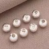Contas de Ouro Cobre Banhado a Ouro Fosco Contas Redondas Contas Soltas Pulseira de Pérolas Feita à Mão DIY Colar Contas Espaçadoras Acessórios de Joias