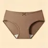 Ropa interior para mujer de algodón puro ruso Temushein transpirable de cintura baja de cobertura total de color liso
