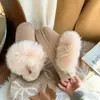 Pantuflas peludas de suela gruesa para mujer, nuevo estilo de invierno 2026, botines de nieve versátiles cerrados sin cordones, estilo de media pantufla para mujer