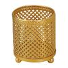 Atacado Nordic Round Gold Metal Iron Beauty Makeup Tools Penteadeira Escova de Cosméticos Armazenamento de Barril de Armazenamento de Barril de Armazenamento Caixa