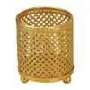 Atacado Nórdico Redondo Dourado Metal Ferro Ferramenta de Maquiagem Penteadeira Pincel de Maquiagem Balde de Armazenamento Tubo de Armazenamento Caixa de Armazenamento
