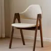 Silla de Comedor de Madera Maciza, Silla de Comedor Estilo Nórdico Crema con Respaldo Cruzado para Uso Doméstico y Comercial, Silla en Forma de A Comercial de Ocio para Cafetería