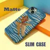 Funda de teléfono estilo acuarela de olas oceánicas transfronterizas con pez dorado para iPhone 16, funda rígida de película ultrafina para Apple 17 Pro Max