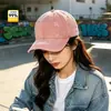 Gorra de Béisbol Lavada Estilo Retro Americano Letra Pasada de Moda Estilo Ins Hip Hop Versátil Borde Deshilachado Bordado Hace que la Cara Parezca Más Pequeña Gorra de Pico de Pato