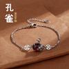 Carlo música Nova retro Prata tailandesa Granada Cobre Pavão pulseira feminina pulseira de menina fofa uma geração de cabelo