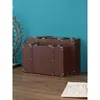 Maleta Vieja de Cuero Estilo Británico Maleta de Mano Estilo Europeo Maleta de Viaje Caja de Almacenamiento Maleta de Equipaje Maleta de Mano Accesorio Decorativo