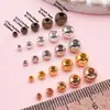 Cuentas Redondas de Agujero Grande Cuentas Chapadas en Oro Cuentas de Plata Color Metal Negro Oro Rosa Cuentas Sueltas Cuentas Espaciadoras Pulsera DIY Collar Accesorios de Joyería