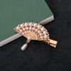 Presilha de Borda de Liga para Mulheres Cheia de Diamantes Grampo de Cabelo Dourado Grampo de Cabelo Flor Grampo de Uma Palavra Presilha de Borda de Pena Transfronteiriço Europeu e Americano