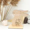 Artesanías de Madera de Pascua, Conejo de Color Natural con Base, Adorno de Atmósfera Festiva, Decoración de Mesa de Fiesta de Madera