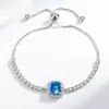 Pulsera Cuadrada Princess de Diamante de Alto Carbono para Mujer Moda Transfronteriza Simple Lujo Ligero Versátil Incrustaciones Joyería Cortada Flor de Hielo