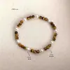 Novo Estilo Chinês Alta Qualidade Estilo Maillard Pedra Olho de Tigre Natural Pérola Artificial de Alto Brilho Pulseira Multicamadas Pulseira