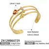 Pulsera abierta hueca de acero inoxidable chapada en oro de 18k, estilo europeo y americano, nicho, con estrella-luna-mariquita y circonita, accesorio de moda para mujer