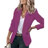 2025 Nuevo Otoño Elegante Chaqueta Amazon Wish Mujeres Manga Larga Color Sólido Cuello de Traje Traje de Botonadura Única