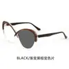 Óculos Retro com Lentes que Mudam de Cor Anti-Luz Azul para Mulheres, Óculos de Sol Europeus e Americanos de Cat-Eye Planos, Podem ser Combinados com Graus de Miopia, Atacado de Fabricante