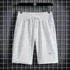 Camiseta Casual Suelta de Verano para Hombre, Manga Corta Waffled, Falso Dos Piezas, Manga Media de Seda de Hielo Delgada, Cuello Redondo, Ropa de Marca de Moda