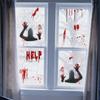 WSQT 100000 día festivo horror mancha de sangre figura huella de mano sala de estar cocina y baño hogar fondo vidrio de ventana pared decorativa