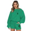 Conjunto de Sudadera y Pantalón de Chándal para Mujer 2025 Otoño e Invierno Nuevo Estilo Forrado de Polar Moda Letras Casual Running Ropa Deportiva Conjunto de Dos Piezas