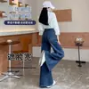 Jeans de cintura alta e perna larga para mulheres, outono de 2026, novo estilo transfronteiriço, modelagem que afina, caimento solto, com um estiloso design flare ou de perna reta