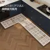 Alfombra de Piso Retro Francesa para Cocina Diatomeas L-Shaped Pieza Única Absorción de Agua Antideslizante Resistente a la Suciedad Felpudo Doméstico Alfombra Larga de Tira