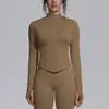 Novo Conjunto de Quatro Peças de Roupa de Yoga Respirável de Alta Elasticidade, Cor Sólida, Justa e Sem Costura para Esportes, Corrida, Fitness e Yoga