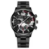 Novo Relógio Masculino com Pulseira de Aço com Calendário Falso Três Olhos Relógio de Quartzo Relógio Esportivo Ponteiros Luminosos Relógio de Pulso Masculino