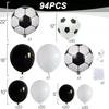 Conjunto de Arco de Balões de Futebol 110 Peças Decoração de Filme de Alumínio de Futebol Festa de Aniversário com Tema de Futebol para Jovens e Crianças