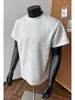 Camiseta de manga corta resistente estilo americano para hombre, atuendo de chico duro para el verano, camiseta elástica ajustada con cuello pequeño, camiseta básica de verano
