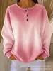 Amazon Transfronterizo Nuevo Estilo Europeo y Americano Rayas Verticales Cuello Henley Manga Larga Sudadera con Capucha Suelta Hombros Caídos Media Cremallera Top para Mujer