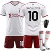 2627 Jersey del Ejército Rojo número de club 11 Salah uniforme de equipo infantil Liverpool visitante blanco conjunto de traje de fútbol