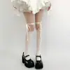 Meias de Seda Jk Menta Japonesa Mambo Verde Meias de Seda Love Branco Anti-gancho Meia-calça Feminina Fina Estampada com Laço