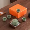 Modelo Nuevo 2026 Tetera de Cerámica para Uso Doméstico, Juego para Preparar Té, Tetera Estilo Chino con Asa, Tetera de Porcelana Ru China de Regalo