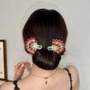 Horquilla de Pavo Real Vintage Flor en Brote Rizador de Pelo para la Parte Trasera de la Cabeza Clip Perezoso Niuniu Adorno para el Cabello Avanzado