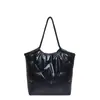 Bolso de Hombro de Gran Capacidad para Mujer 2026 Nuevo Bolso Acolchado con Patrón de Estrellas para Viaje Diario Chaqueta de Plumas Bolso Tote Acolchado Plateado Brillante