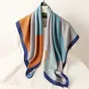 Lenço de Seda Elegante Novo Lenço Feminino de Seda Sintética Sarja de Seda de Hangzhou Lenço Quadrado Grande 90cm Cachecol de Cores Simples