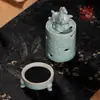 Queimador de Incenso Celadon de Longquan Queimador de Incenso para Casa Interior Cerâmica Chinesa Zen Sândalo Cerimônia do Chá Ornamentos de Mesa Bandeja de Agarwood