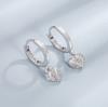 Pendientes de aro con forma de corazón de plata de ley 925 con diamantes en forma de corazón, ligeros, de lujo, estilo europeo y americano, para mujer, de Amazon, con hebilla de corazón.
