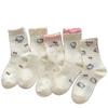 Calcetines de encaje de burbujas finos para primavera y verano, de media pantorrilla, con dibujos lindos de Gato Kt, de moda, versátiles, que reducen la edad, sueltos, con puños apilados