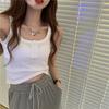 Chaleco Deportivo de Talla Grande para Mujer para Niñas Gorditas Verano para Usar como Prenda Exterior Blanco Tirantes Interior Adelgazante Ajustado Sin Mangas Corto Top Básico
