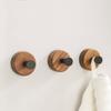Ganchos Adhesivos de Nogal para Pared para Cocina y Baño, Ganchos de Madera Maciza sin Perforación para Llaves y Abrigos para Detrás de Puertas