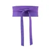 Estilo Versátil Lino Retro Color Sólido Cintura Ceñida Hanfu de Lino para Mujer Cinturón Ancho