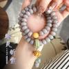 Pulsera de Cuentas Budistas de Doble Círculo de Bodhi Natural, Popular en Transmisiones en Vivo de Douyin, Accesorio Cultural Estilo Chino, Portátil Inspirado en Zen, Personalizado al por Mayor