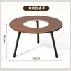 Mesa de Churrasqueira Portátil Dobrável para Churrasco ao Ar Livre Fogão de Churrasco para Pátio ao Ar Livre Mesa de Chá Piquenique Mesa de Madeira Maciça