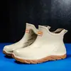 Novas Botas de Cano Curto Impermeáveis de Moda Masculina Pesca Reservatório Adulto Trabalho Botas de Chuva Botas de Chuva Verão Exterior Espessadas Atacado