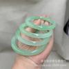 Pulseira de Jade Cor Verde Rocha de Quartzo Jade Fruta de Gelo Verde Pulseira Verde Feijão Óleo Verde Pulseira Verde da Montanha Qingba