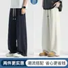 Pantalones de Hombre de Tencel Lyocell Verano Delgados Casuales Pantalones de Pierna Recta para Hombre con Efecto de Caída Pantalones Deportivos de Pierna Ancha de Seda de Hielo