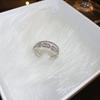 Anillo Enroscado Zircón Plata Advanced Sense Super Brillante Personalizado Geométrico Abierto Anillo de Dedo Tendencia Fresco Anillo de Industria Pesada