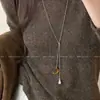 Collar Casual con Colgante Deslizante de Estrella y Luna para Mujer 2025 Nuevo Popular Diseño de Nicho Cadena Larga para Suéter Accesorios