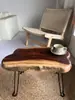 Mesa de Centro Plegable de Madera Maciza, Mesa Pequeña Simple para Balcón Exterior, Mesa Baja Tatami para Sala de Estar, Mesa de Centro para Balcón