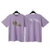 Versão Correta da Camiseta Pronta Redonda de Manga Curta Solta Palm Palm Angels Estampa de Letras Splash Transfronteiriça