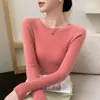 Suéter de punto de forro polar Andy de color liso para mujer, diseño sin costuras, suave con la piel, adecuado para usar en primavera y otoño, y se puede usar en capas en otoño e invierno.